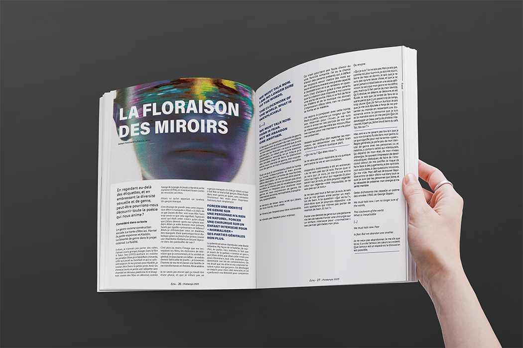 Magazine echo ouvert sur 2 pages